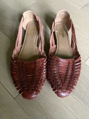 Woven Slingback Flats in Shedron Brown